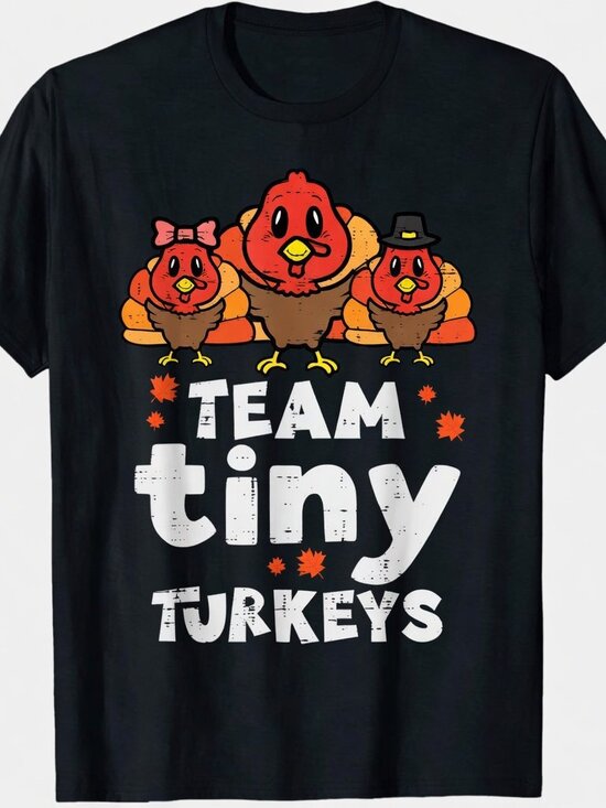 None Other - "Team Tiny Turkeys" Thanksgiving Family Graphic Tee